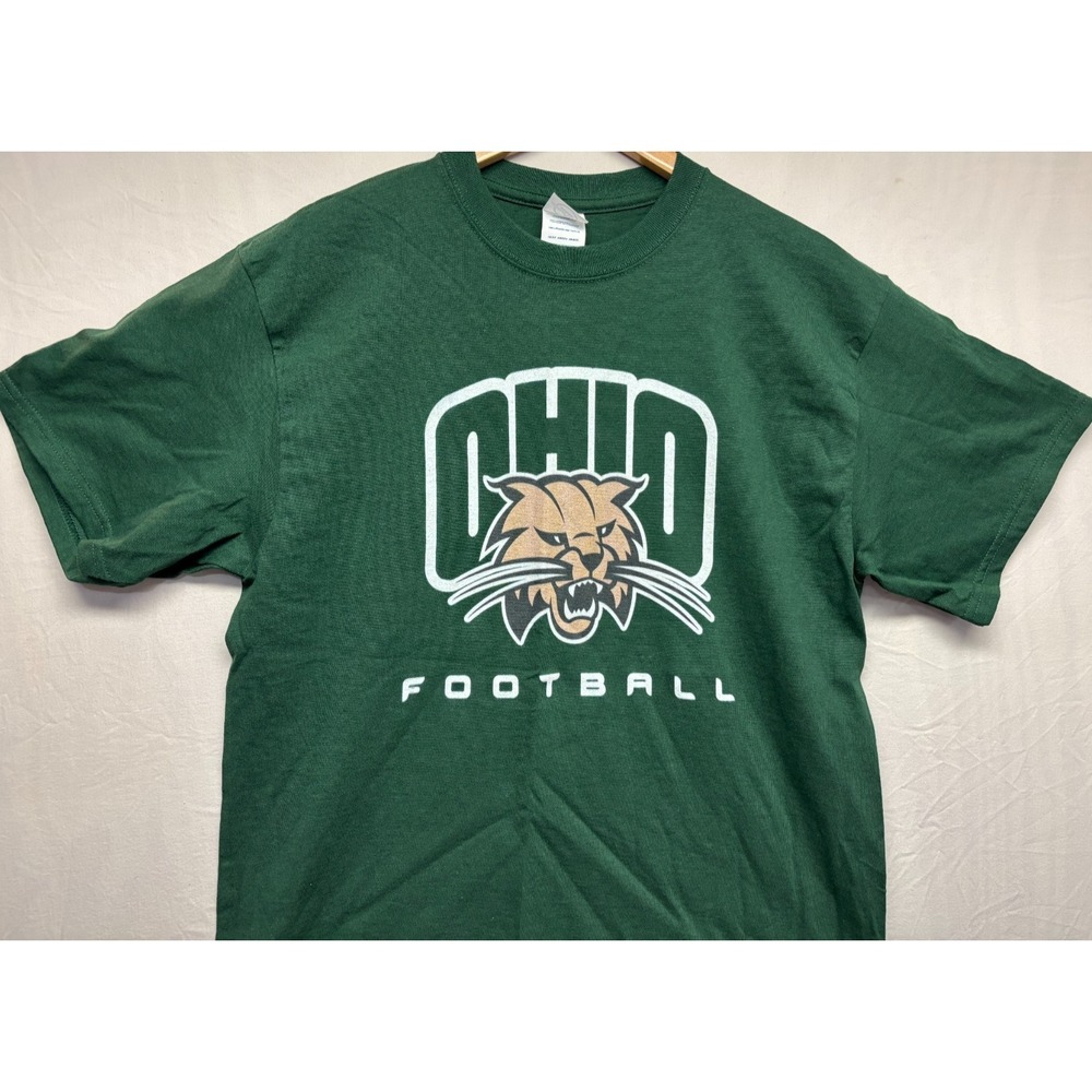 Ohio Bobcats Football Delta T-Shirt Mens Green Graphic Cotton #14 Shon Large New